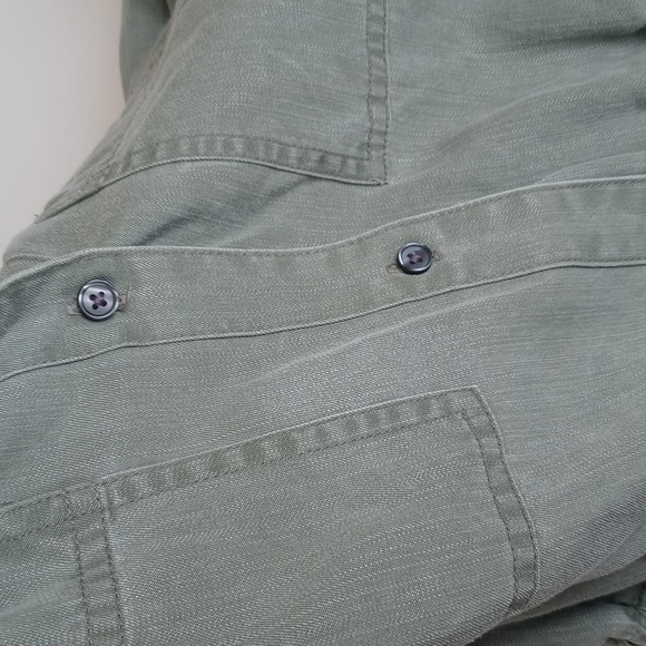 Old Navy Women's Olive Green Long Sleeve Button Up Jumper/ Shorts Romper S - Picture 9 of 12